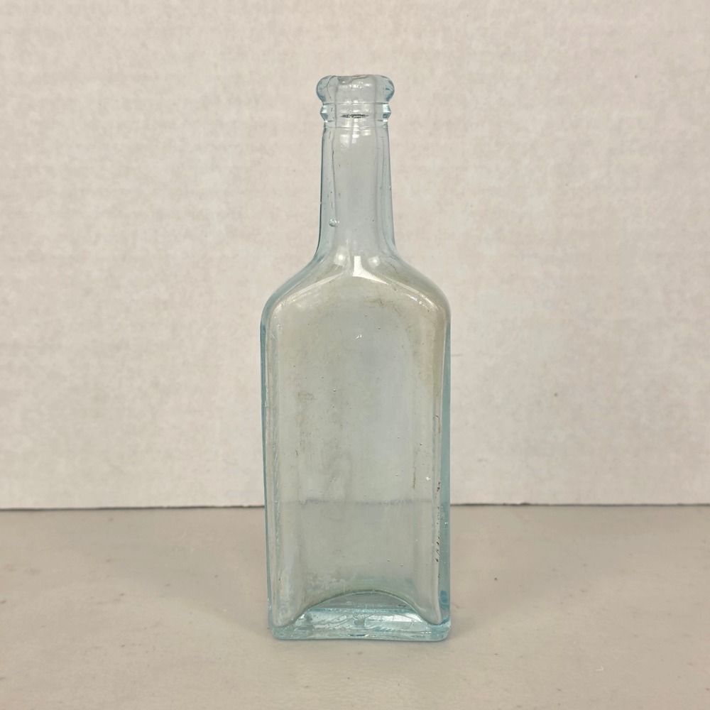 Antique Chas H Fletcher‎ Castoria Aqua Glass Medicine Bottle Embossed Apothecary